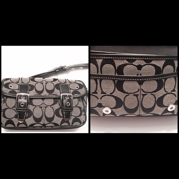 Coach Taupe & Black Classic Monogram Cross Body - Picture 2 of 14